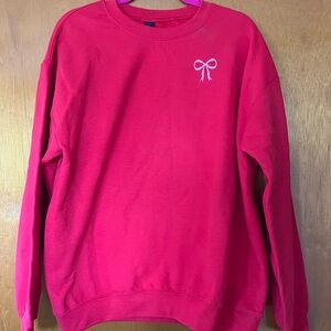 Gildan Women's Vibrant Red Crew Neck Sweater